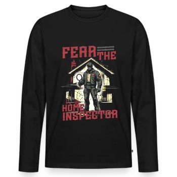 Arpenteur-géomètre en bâtiment Inspecteur en bâtiment - T-shirt manches longues Premium bio Homme - noir - Devant - Nico (187cm)