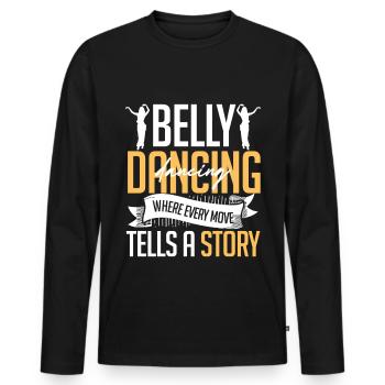 Belly Dance Belly Dancer - Men's Premium Organic Long Sleeve Shirt - black - Front - Nico (187cm)