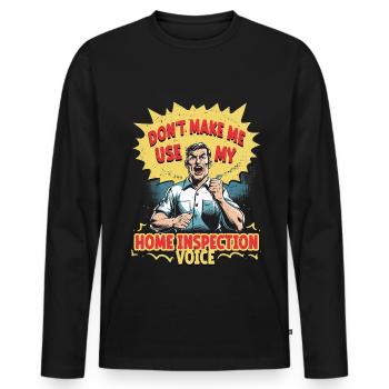 Arpenteur-géomètre en bâtiment Inspecteur en bâtiment - T-shirt manches longues Premium bio Homme - noir - Devant - Nico (187cm)