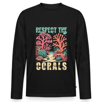 Coral Breeding Coral Breeders Respect The Corals - Men's Premium Organic Long Sleeve Shirt - black - Front - Nico (187cm)