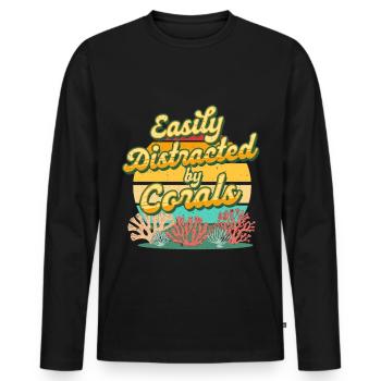 Coral Growers Easily Distracted By Corals - Men's Premium Organic Long Sleeve Shirt - black - Front - Nico (187cm)