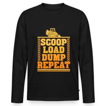 Kompaktlader Skid Steer Operator Scoop Load Dump - T-shirt manches longues Premium bio Homme - noir - Devant - Nico (187cm)