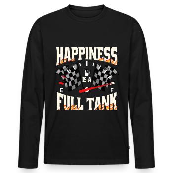 Petrolhead Auto Tuning Happiness Is A Full Tank - Men's Premium Organic Long Sleeve Shirt - black - Front - Nico (187cm)