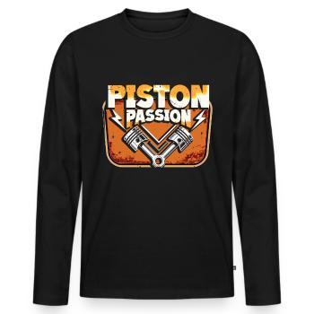 Petrolhead Auto Tuning Motorsport Piston Passion - Men's Premium Organic Long Sleeve Shirt - black - Front - Nico (187cm)