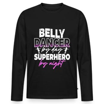 Belly Dance Belly Dancer - Men's Premium Organic Long Sleeve Shirt - black - Front - Nico (187cm)