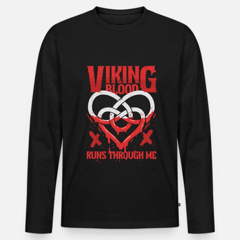 Wikinger Heidnische Kultur - Männer Premium Bio Langarmshirt - Schwarz