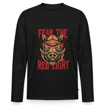 Wild Boar Wild Boar Hunting Fear The Redlight - Men's Premium Organic Long Sleeve Shirt - black - Front - Nico (187cm)