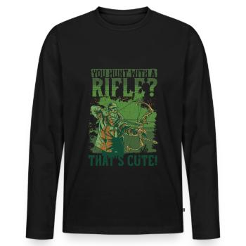 Sanglier Chasse au sanglier Chasseur de sanglier - T-shirt manches longues Premium bio Homme - noir - Devant - Nico (187cm)