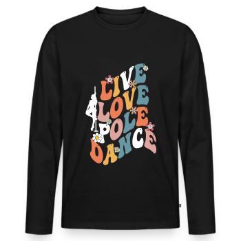 Pole Dancing Poledancing Live Love Pole Dance - Men's Premium Organic Long Sleeve Shirt - black - Front - Nico (187cm)