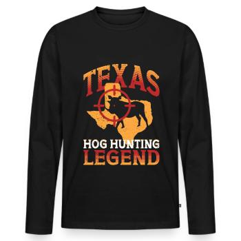Sanglier Chasse au sanglier Chasseur de sanglier - T-shirt manches longues Premium bio Homme - noir - Devant - Nico (187cm)