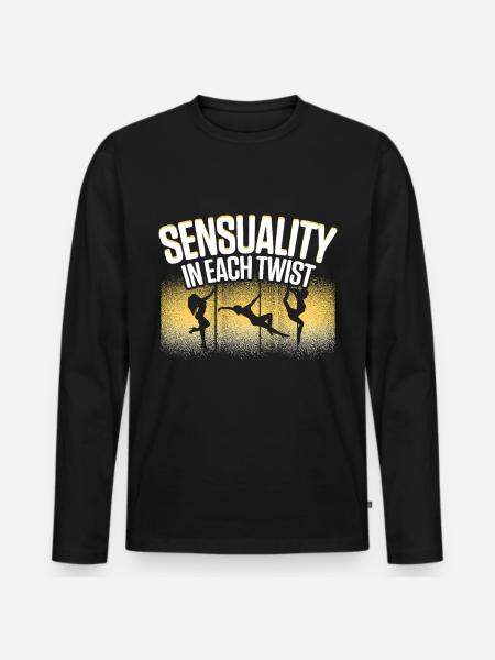Pole Dancing Poledancing - Männer Premium Bio Langarmshirt - Schwarz