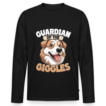 Alabai Dog Guardian Of The Giggles - Men's Premium Organic Long Sleeve Shirt - black - Front - Nico (187cm)