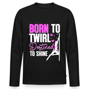Pole dance Pole dance Pole dancer - T-shirt manches longues Premium bio Homme - noir - Devant - Nico (187cm)