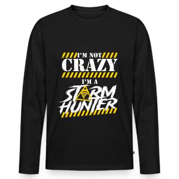 Sturmjäger I'm Not Crazy I'm A Storm Hunter - Männer Premium Bio Langarmshirt - Schwarz - Vorne - Nico (187cm)