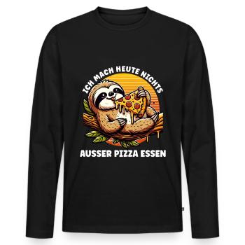 Fast Food Pizza Lovers Pizza Food Italian - Men's Premium Organic Long Sleeve Shirt - black - Front - Nico (187cm)