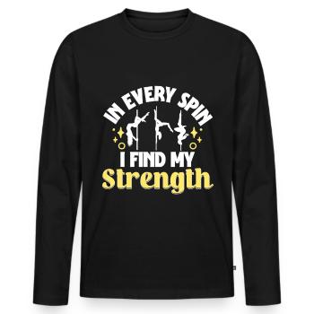 Pole dance Pole dance Pole dancer - T-shirt manches longues Premium bio Homme - noir - Devant - Nico (187cm)