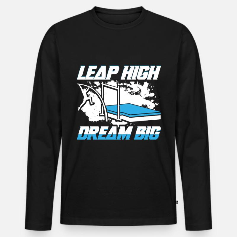 Stabhochsprung Stabspringer Stabhochspringer - Männer Premium Bio Langarmshirt - Schwarz