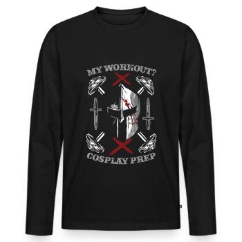 Cosplay Bodybuilder - Men's Premium Organic Long Sleeve Shirt - black - Front - Nico (187cm)