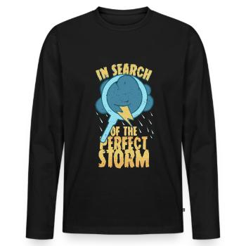 Sturmjäger In Search Of The Perfect Storm - Männer Premium Bio Langarmshirt - Schwarz - Vorne - Nico (187cm)