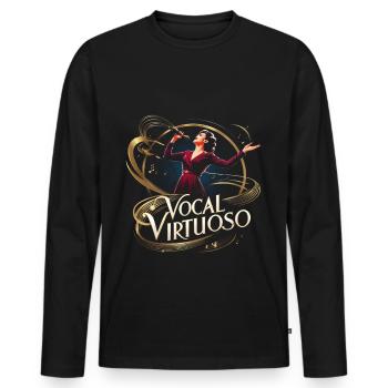 Karaoke Karaokesänger Vocal Virtuoso - Männer Premium Bio Langarmshirt - Schwarz - Vorne - Nico (187cm)