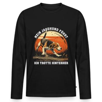 Cadeau de chasseur Permis de chasse passé drôle - T-shirt manches longues Premium bio Homme - noir - Devant - Nico (187cm)