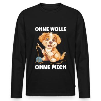 Drôle de dicton crochet tricot laine couture - T-shirt manches longues Premium bio Homme - noir - Devant - Nico (187cm)