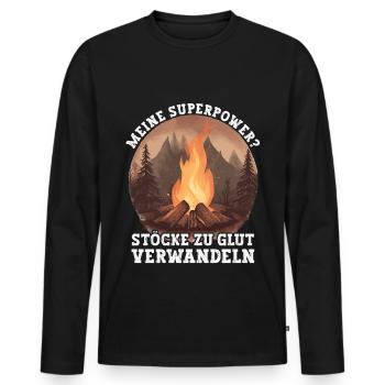 Bushcrafting Equipment Outdoor Survival - Men's Premium Organic Long Sleeve Shirt - black - Front - Nico (187cm)