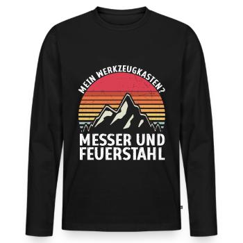 Bushcrafting Equipment Outdoor Survival - Men's Premium Organic Long Sleeve Shirt - black - Front - Nico (187cm)