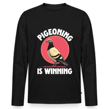 Tauben Taubenzüchter Pigeoning is winning - Männer Premium Bio Langarmshirt - Schwarz - Vorne - Nico (187cm)