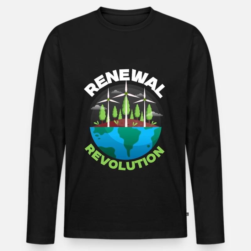Umweltschützer Erneuerbare Energie - Männer Premium Bio Langarmshirt - Schwarz