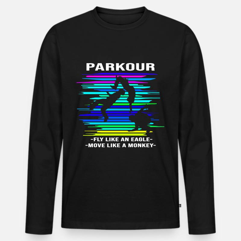 Parkour Backflip - Männer Premium Bio Langarmshirt - Schwarz