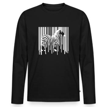ZEBRA Barcode Drippy Graffiti Street Art - T-shirt manches longues Premium bio Homme - noir - Devant - Nico (187cm)