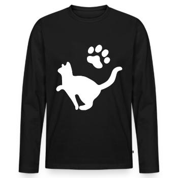 Chat Animal de compagnie - T-shirt manches longues Premium bio Homme - noir - Devant - Nico (187cm)