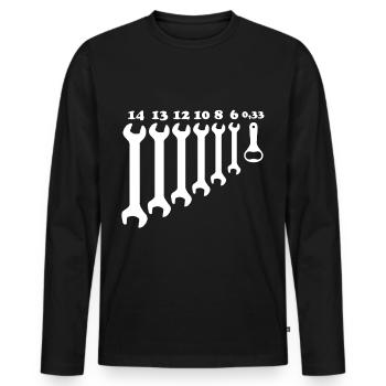 0,33 mécanicien d'alcool à clé - T-shirt manches longues Premium bio Homme - noir - Devant - Nico (187cm)