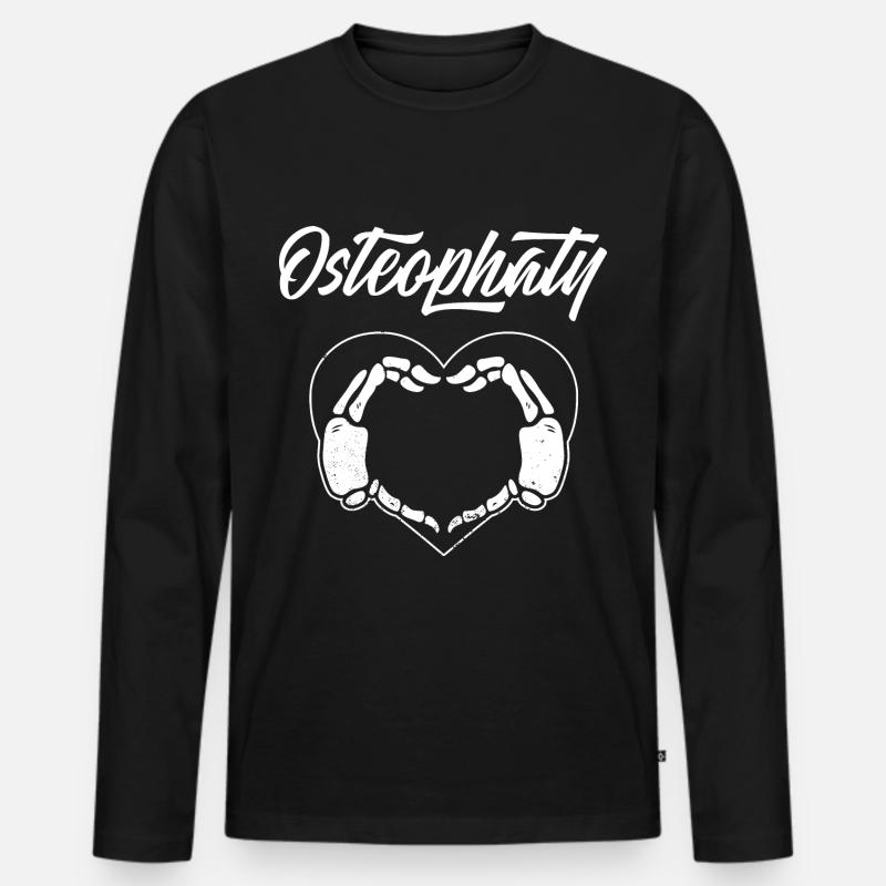Osteopathie Osteopathin Osteopath Chiropraktiker - Männer Premium Bio Langarmshirt - Schwarz
