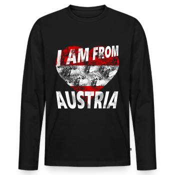 austria - Men's Premium Organic Long Sleeve Shirt - black - Front - Nico (187cm)