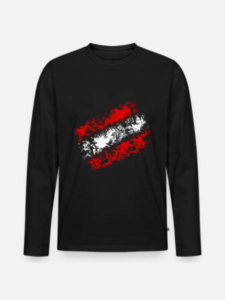 Austria - Männer Premium Bio Langarmshirt - Schwarz