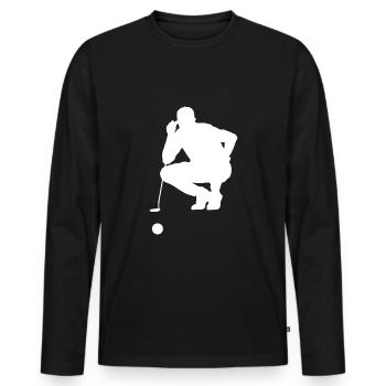 Golf golfer golf course golfing golf clubs - Men's Premium Organic Long Sleeve Shirt - black - Front - Nico (187cm)