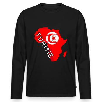Tunisia Africa - Men's Premium Organic Long Sleeve Shirt - black - Front - Nico (187cm)