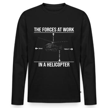 Fliehkäfte Helicopter - Men's Premium Organic Long Sleeve Shirt - black - Front - Nico (187cm)