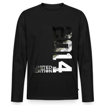 ÉDITION LIMITÉE 2014 COOL 12E ANNIVERSAIRE - T-shirt manches longues Premium bio Homme - noir - Devant - Nico (187cm)