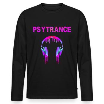 Psytrance Goa Trance - Männer Premium Bio Langarmshirt - Schwarz - Vorne - Nico (187cm)