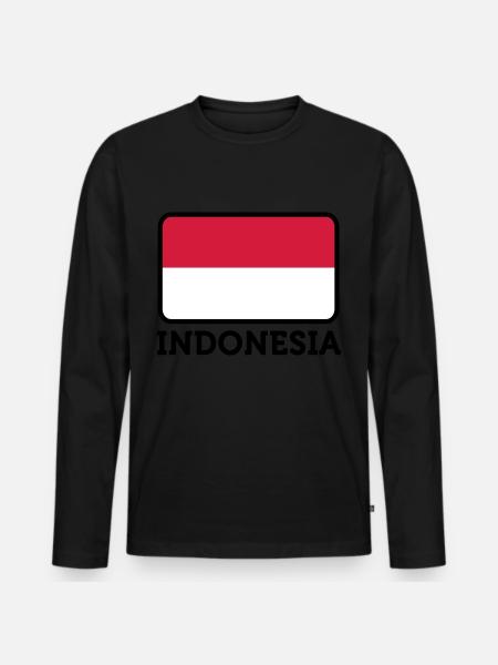 National flag of Indonesia - Men's Premium Organic Long Sleeve Shirt - black