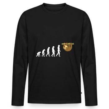 Evolution Paresse Paresse Animal Amour Amour Doux Amour - T-shirt manches longues Premium bio Homme - noir - Devant - Nico (187cm)