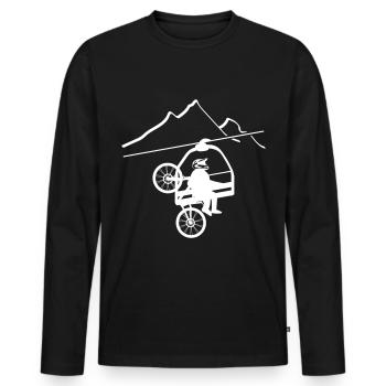 VTT entièrement télésiège vélo de descente motif ascenseur de parc - T-shirt manches longues Premium bio Homme - noir - Devant - Nico (187cm)
