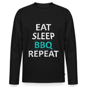 BBQ - Men's Premium Organic Long Sleeve Shirt - black - Front - Nico (187cm)