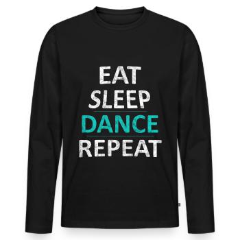 danse - T-shirt manches longues Premium bio Homme - noir - Devant - Nico (187cm)