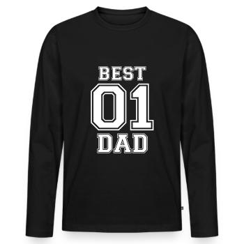 Best Dad 01 - Männer Premium Bio Langarmshirt - Schwarz - Vorne - Nico (187cm)