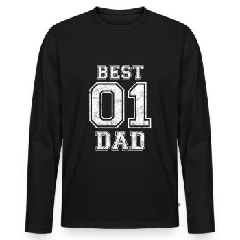 Paternity Father Papa - Men's Premium Organic Long Sleeve Shirt - black - Front - Nico (187cm)