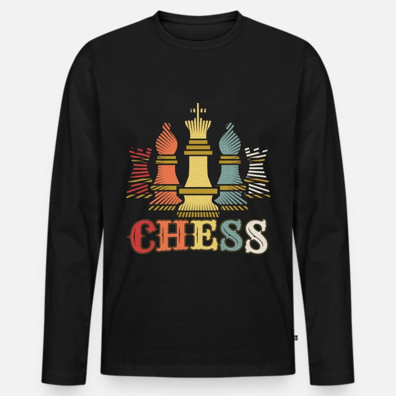 Schach - Männer Premium Bio Langarmshirt - Schwarz